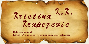 Kristina Krupežević vizit kartica